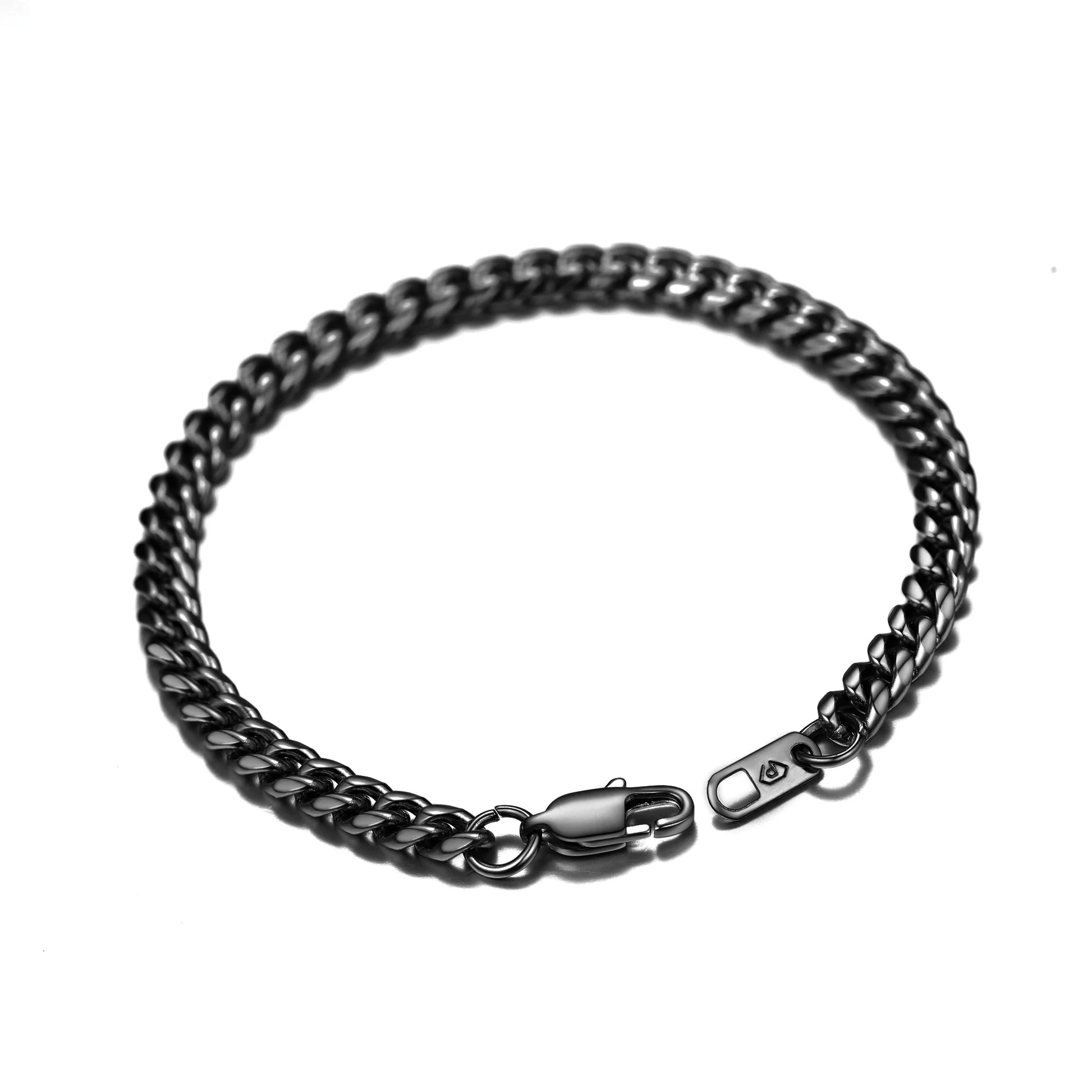 Cuban Link Black 14MM Wide Black Chain Bracelets Punk Mens Women Jewelry Gift, 21" Length